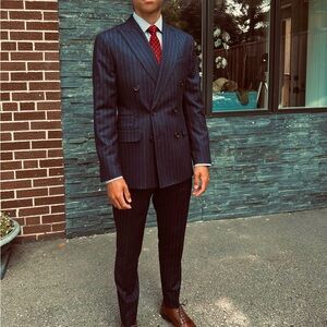 Navy Pinstripe Double-Breasted suit